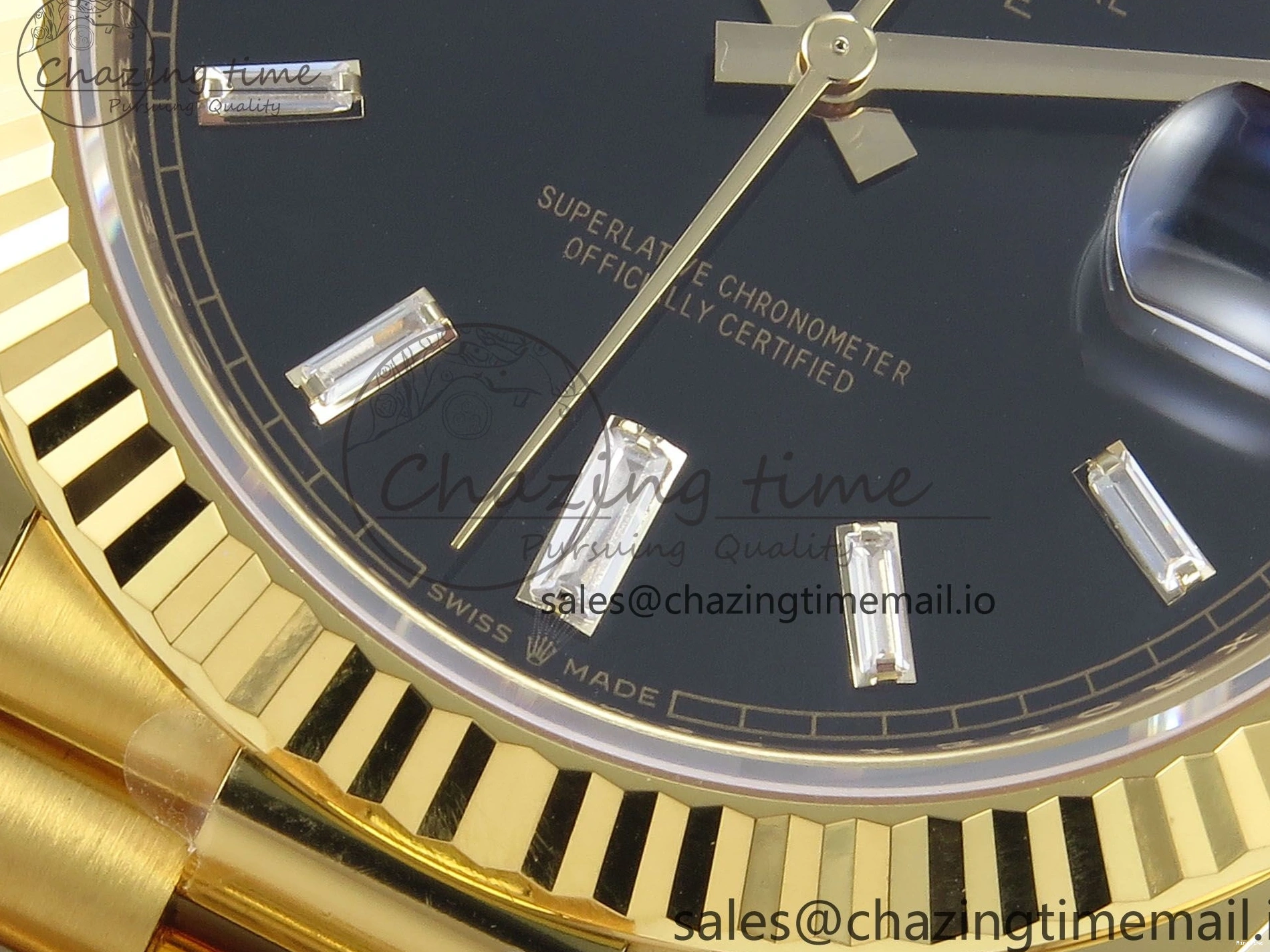 MiroTime 0320 Packable Day Date 40 YG 228238 THBF 1:1 Best Edition Black Crystal Dial on President Bracelet VR3255 V3 (Gain Weight) 378